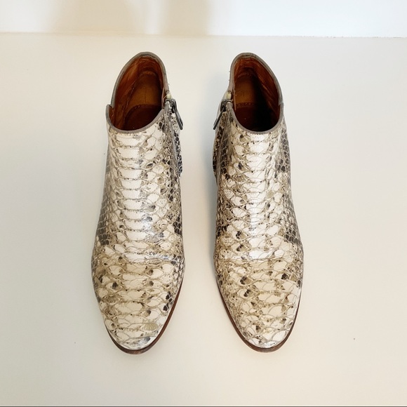 Sam Edelman Petty Snake Skin Leather Boot Cream Size 7.5 - Picture 5 of 9